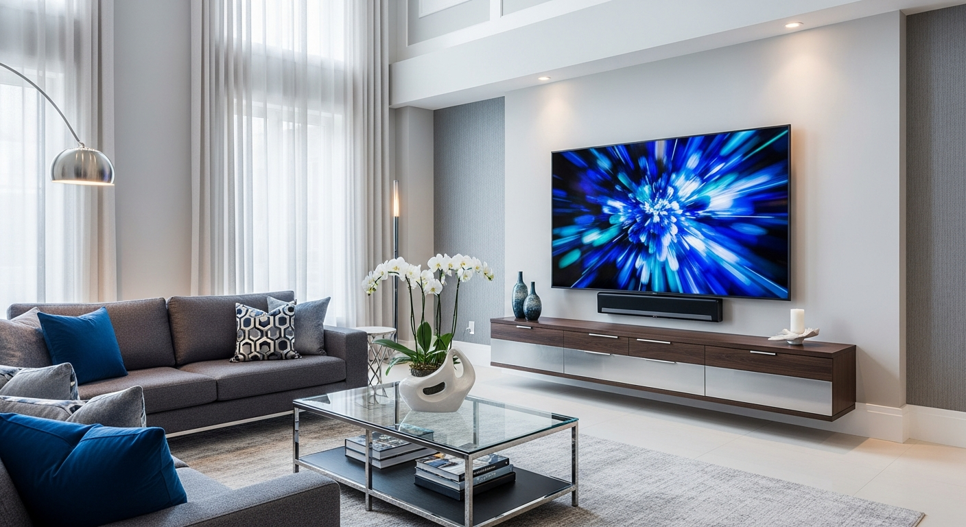 Modern living room with TV